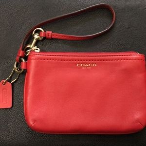 Pre-Owned, Gently Used Small Red Coach Wristlet